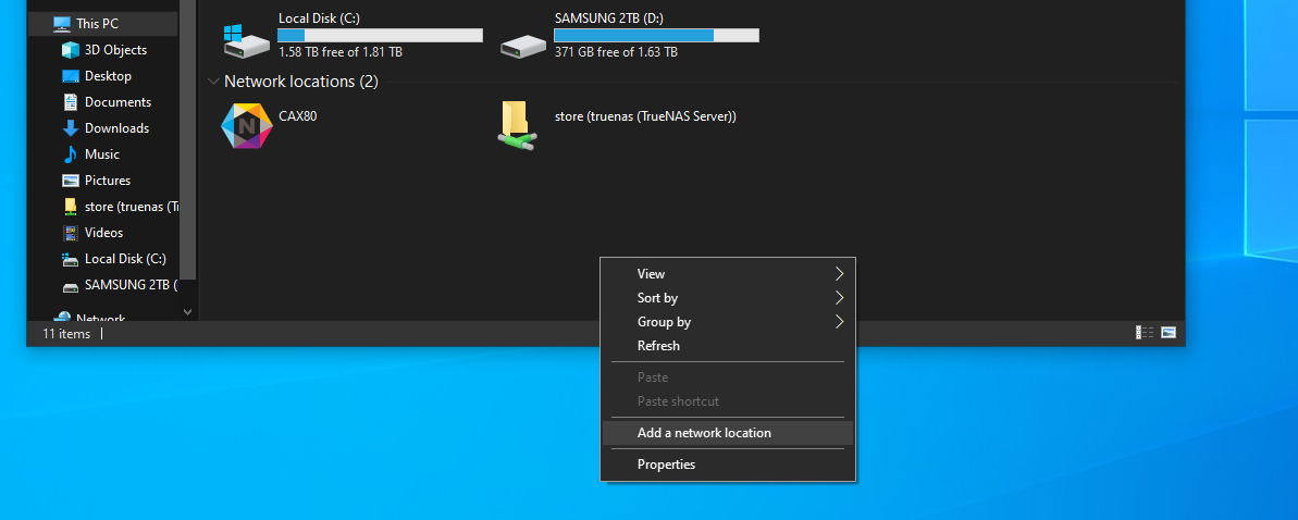adding a network location